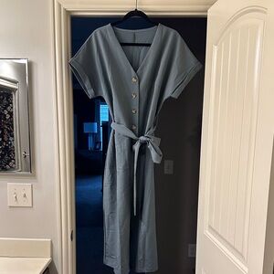 Amazon Essentials Slate Blue Midi Dress